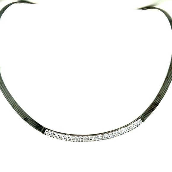 Oxidized Silver 925 CZ Necklace - Picture 3 of 6
